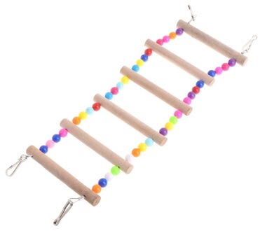 Vogels Huisdieren Papegaaien Ladders Klimmen Speelgoed Opknoping Kleurrijke Ballen Met Natuurlijke Hout M3GB 6 Ladders