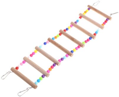 Vogels Huisdieren Papegaaien Ladders Klimmen Speelgoed Opknoping Kleurrijke Ballen Met Natuurlijke Hout M3GB 8 Ladders