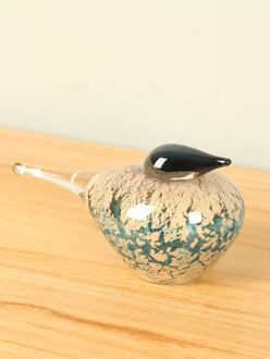 Vogeltje Earth/water uit glas 12 cm
