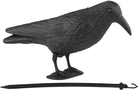 Vogelverschrikker/ duivenverjager raaf/zwarte kraai 38 cm