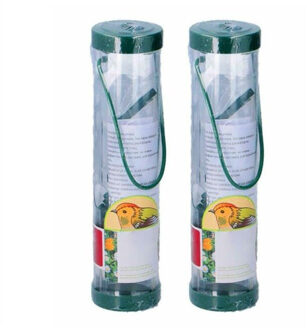 Vogelvoedersilo - 2x - transparant - kunststof - 25 cm