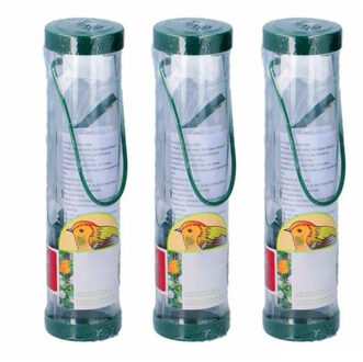 Vogelvoedersilo - 3x - transparant - kunststof - 25 cm