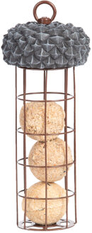 Vogelvoedersilo - voor vetbollen - 28 cm - Vogel voedersilo Grijs