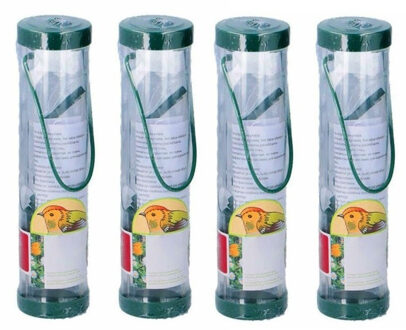 Vogelvoedersilo - Voordeelset van 4x stuks - transparant - kunststof - 25 cm