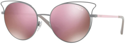 Vogue Dames ronde zonnebril met metalen montuur Vogue , Gray , Dames - ONE Size