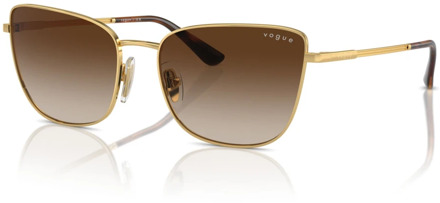 Vogue Tortoise Gold/Brown Shaded Zonnebril Vogue , Yellow , Dames - 56 MM