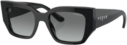 Vogue Vierkante Zwarte Zonnebril voor Vrouwen Vogue , Black , Heren - 51 MM