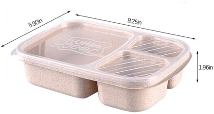 Vogvigo 1Pc Herbruikbare Tarwe Magnetron Picknick Sushi Fruit Opbergdozen Case Container Organizer Lunch Bento Box Voedsel Container Beige