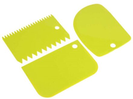 Vogvigo 3 Stks/partij Cake Schraper Rand Decorating Koken Cutters Set Kam & Icing Soepeler Voor Brood Deeg Fondant Tool groen