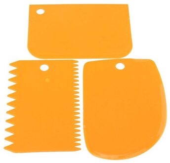 Vogvigo 3 Stks/partij Cake Schraper Rand Decorating Koken Cutters Set Kam & Icing Soepeler Voor Brood Deeg Fondant Tool Oranje