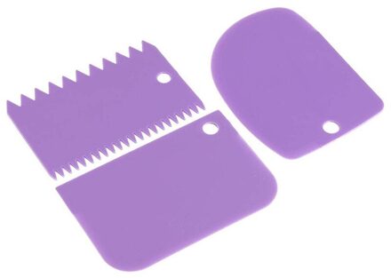 Vogvigo 3 Stks/partij Cake Schraper Rand Decorating Koken Cutters Set Kam & Icing Soepeler Voor Brood Deeg Fondant Tool Paars