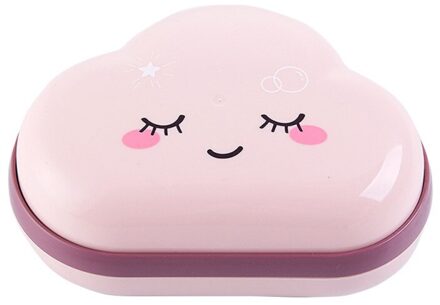 Vogvigo Leuke Cartoon Wolken Vorm Zeepkist Badkamer Afvoer Zeep Houder Draagbare Reizen Zeep Bescherm Case Badkamer Accessoires roze