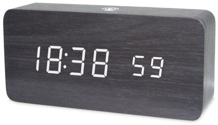 Voice Control Led Wekker Digitale Thermometer Houten Backlight Hout Retro Glow Klok Tafel Lichtgevende Wekkers 4