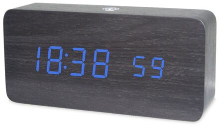 Voice Control Led Wekker Digitale Thermometer Houten Backlight Hout Retro Glow Klok Tafel Lichtgevende Wekkers 6