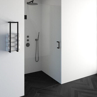 Void nisdeur helder glas 100x200 omkeerbaar incl. glascoating mat zwart GS-VON1H100200MZ Zwart mat