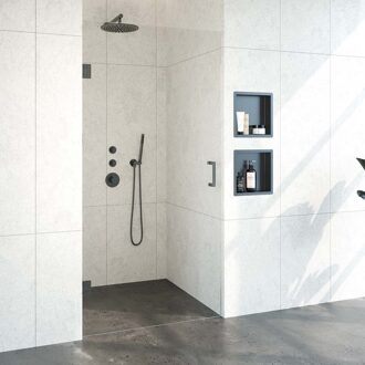 Void nisdeur helder glas 100x200 omkeerbaar incl. glascoating PVD gunmetal geborsteld GS-VON1H100200GM Gunmetal geborsteld (antraciet)