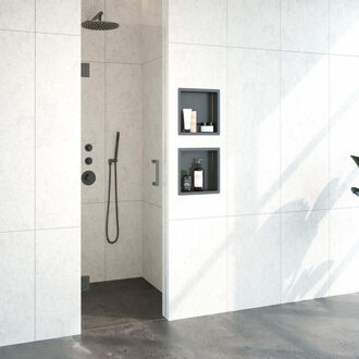 Void nisdeur helder glas 60x200 omkeerbaar incl. glascoating PVD gunmetal geborsteld GS-VON1H60200GM Gunmetal geborsteld (antraciet)