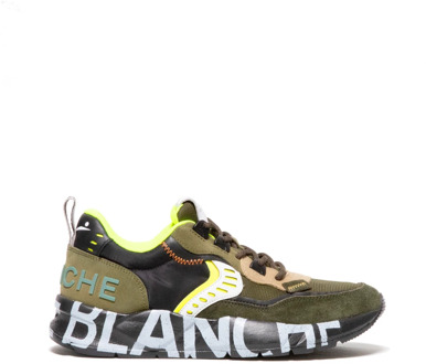 Voile blanche Zwarte en grijze sneakers met oranje accenten Voile Blanche , Green , Heren - 40 EU