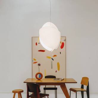 Voiles hanglamp, 49x66cm, dimbaar 1-10V chroom, wit