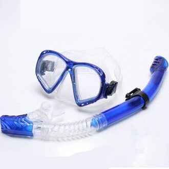 Vol Droge Snorkel Anti-Fog Duikbril Set Anti-Fog Galvaniseren Duikbril Zwembril Blauw