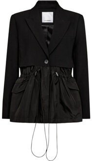 Volacc mix blazer black Zwart - L