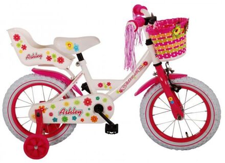 volare Ashley Kinderfiets - Meisjes - 14 inch - Wit - 95% afgemonteerd