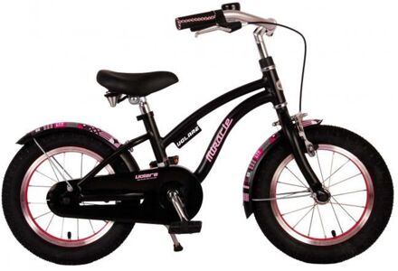 volare Miracle Kinderfiets - Meisjes - 14 inch - Mat Zwart - Prime Collection