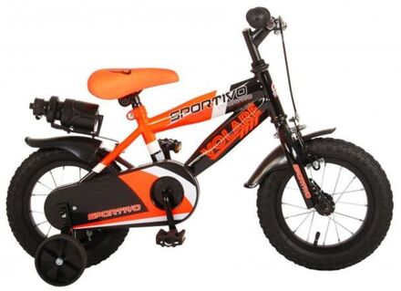 volare Sportivo Kinderfiets - Jongens - 12 inch - Neon Oranje/Zwart - 95% afgemonteerd