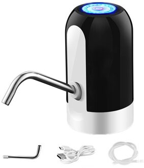 Volautomatische Drinkwater Pomp Usb Opladen Draagbare Elektrische Waterpomp Dispenser Voor Fles Home Office School zwart