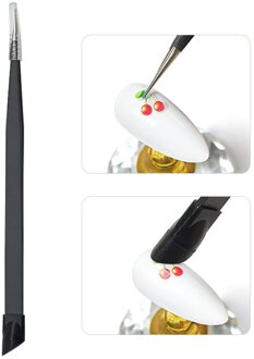 Voldoen Over Nail Pincet Drukken Hoofd Voor Sticker Steentjes Picker Rechte Gebogen Manicuree Nail Art Tool Rvs Q16615