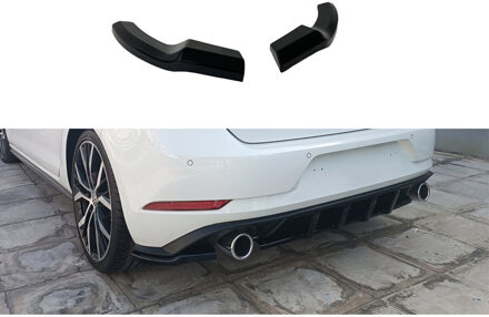 Volkswagen Achterbumperskirts (Hoeken) passend voor Volkswagen Golf 7.5 GTI 2017-2020 (ABS Glanzend zwart) DXRVW22S