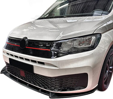 Volkswagen AutoStyle Voorspoilerlip passend voor Volkswagen Caddy V 2020- (Glanzend Zwart ABS) DXVVW37