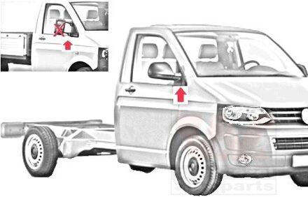 Volkswagen Buitenspiegel rechts elektrisch ZWART, VERWARMD model 2003-2009