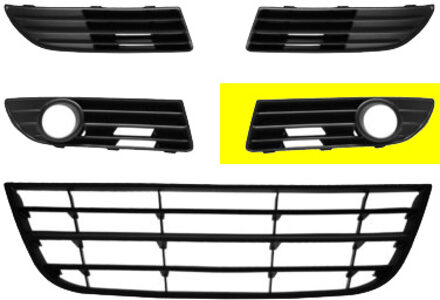 Volkswagen BUMPERGRILL LINKS VOOR met MISTLICHTGAT 5828593