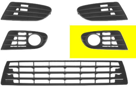 Volkswagen BUMPERGRILL ONDER LINKS met MISTLICHTGAT (tot 2009) 5895593