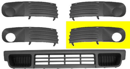 Volkswagen BUMPERGRILL ONDER LINKS met MISTLICHTGAT Transporter 5896593