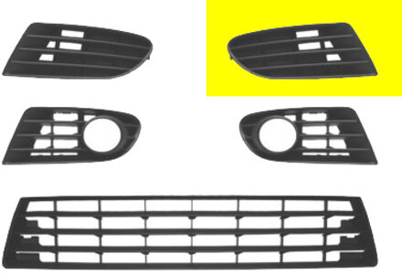 Volkswagen BUMPERGRILL ONDER LINKS zonder MISTLICHTGAT (tot 2009) 5895591