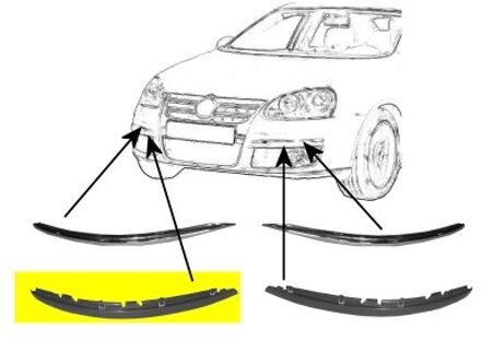 Volkswagen BUMPERLIJST RECHTS BUMPER Lijst Onder Primer