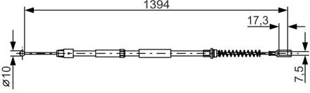 Volkswagen Handremkabel BC927