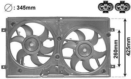 Volkswagen KADER + DUBBELE KOELVENTILATOR TYPE III (2x345mm) 5875749