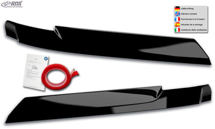 Volkswagen Koplampspoilers passend voor Volkswagen Crafter & MAN TGE 2017- (ABS Glanzend Zwart) RDKVW33B