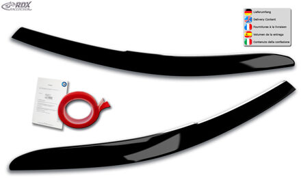 Volkswagen Koplampspoilers passend voor Volkswagen Passat 3G B8 2014-2019 & 2019- (ABS Glanzend Zwart) RDKVW37B