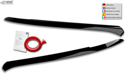 Volkswagen Koplampspoilers passend voor Volkswagen T-Roc (A1) 2017-2021 (ABS Glanzend Zwart) RDKVW43B