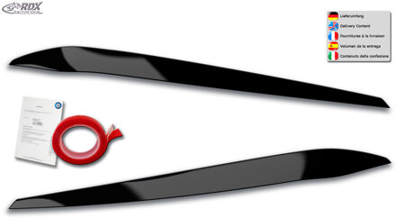 Volkswagen Koplampspoilers passend voor Volkswagen Touran (5T) 2015- (LED) (ABS Glanzend Zwart) RDKVW42B