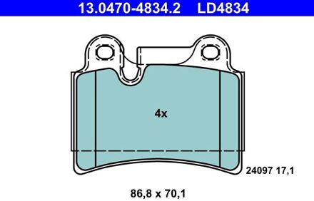 Volkswagen Low dust Keramische remblokken 13047048342