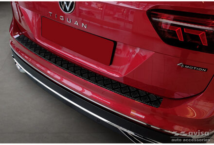 Volkswagen Matzwart Aluminium Bumper beschermer passend voor Volkswagen Tiguan II incl. Allspace & R-Line 2 AV240213