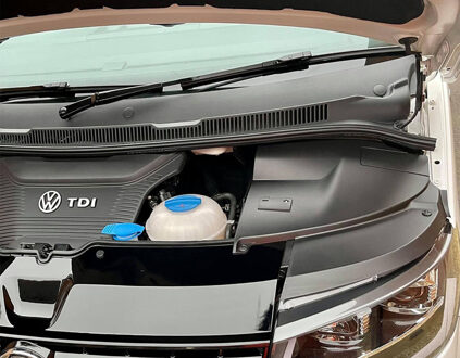 Volkswagen Oneway Accu- & Koplampcovers passend voor Volkswagen Transporter T5.1 2010-2015 - Matzwart OWAC18001