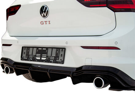 Volkswagen Oneway Achterbumperskirt (Diffuser) passend voor Volkswagen Golf VIII HB GTI 2020- - Glanzend zwart OWRV21027