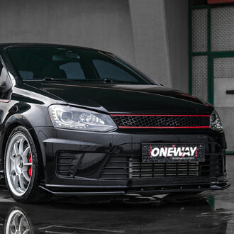 Volkswagen Oneway Voorspoilerlip passend voor Volkswagen Polo 6R GTi 2009-2014 - Glanzend zwart OWFS01199