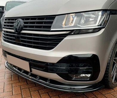Volkswagen Oneway Voorspoilerlip passend voor Volkswagen Transporter T6.1 2020-2022 - Versie 4 - Glanzend zwart OWFS01071